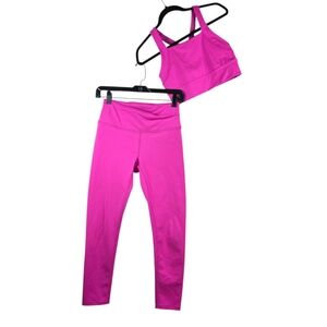 Free People movement  criss cross front Leggings and crisscross back  bra Set